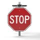 30" Solar Flashing LED Octagon Retrofit Kit for Traffic Safety Signs